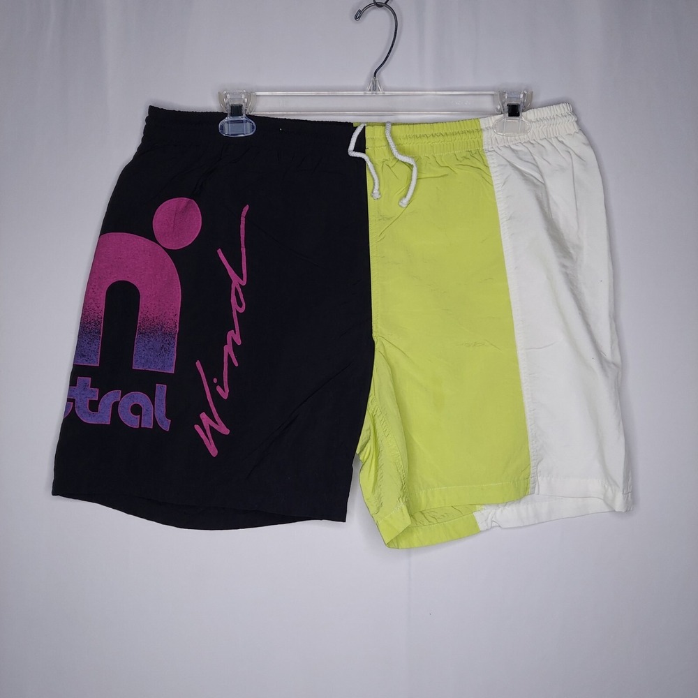 Mistral 90s Vtg Swim Shorts Men XL Colorblock Drawstring Waist Pocket Mesh Lined